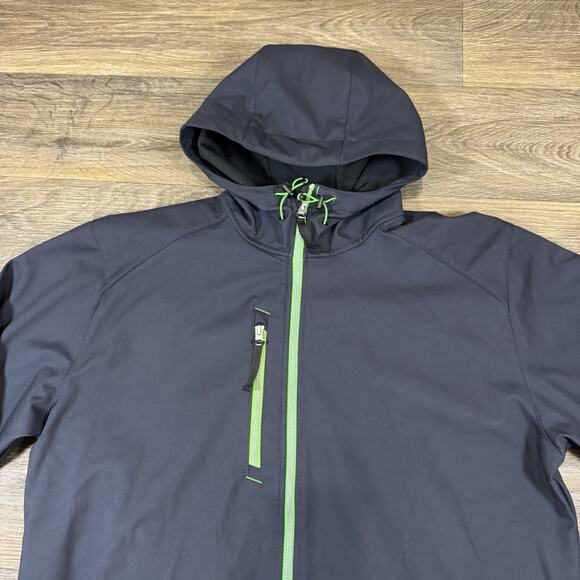 Blaklader Workwear Softshell Jacket Mens Size 2XL Blue Fleece Lined Hooded - Picture 2 of 12